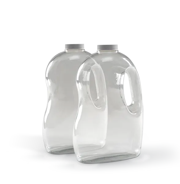 Transparente Flasche aus PET, produziert mit Bekum-Extrusionsblasformtechnologie